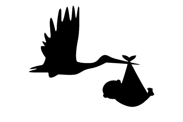 Аист с младенцем