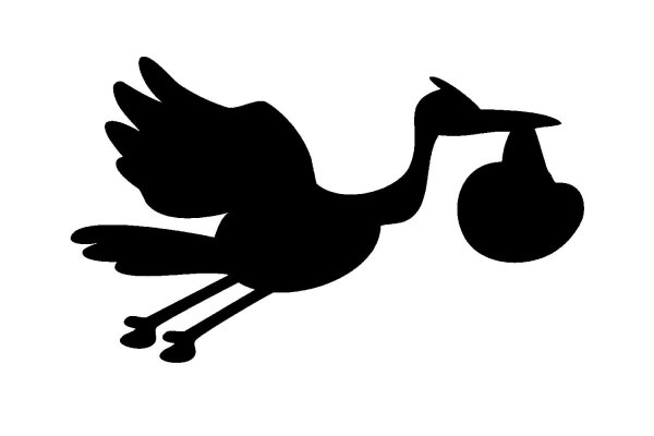 Аист трафарет