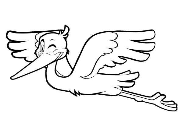 Аист раскраска