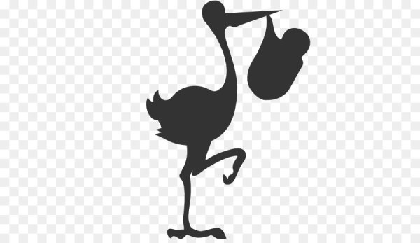 Силуэт аиста с ребенком