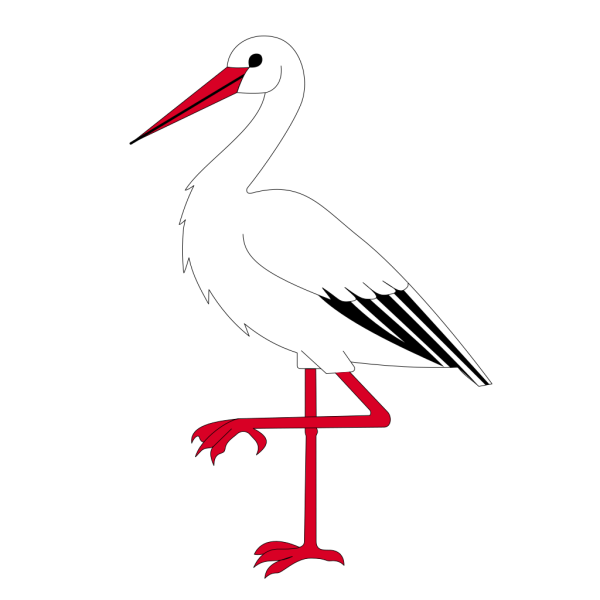 Нарисовать аиста
