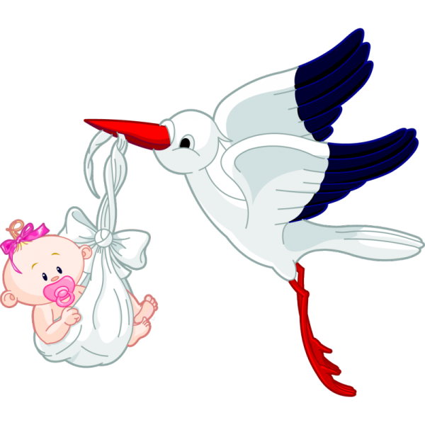 Аист с младенцем