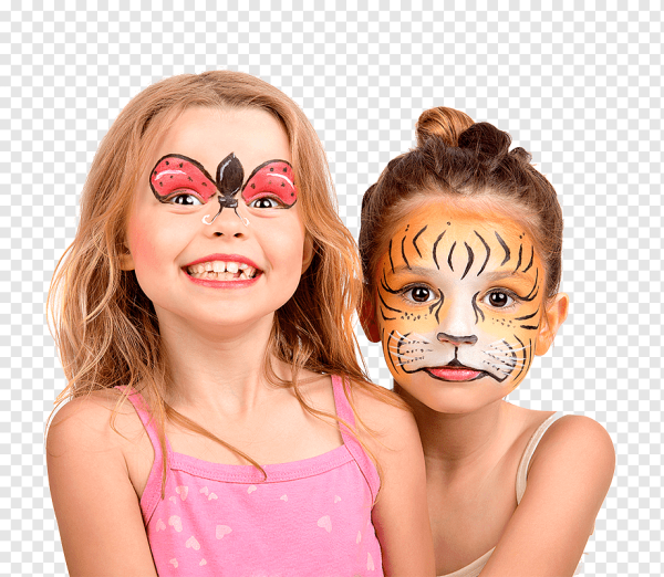 Аквагрим на белом фоне для детей