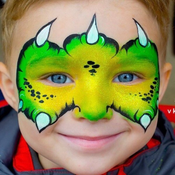 Зеленый аквагрим для мальчиков