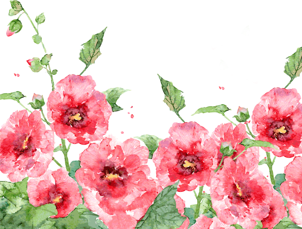 Прозрачные Акварельные цветы