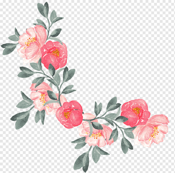 Акварельные цветы угловые