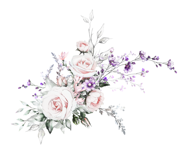 Белые Акварельные цветы на прозрачном фоне