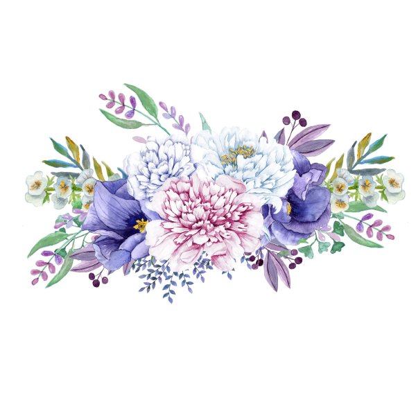 Акварельные цветы уголок