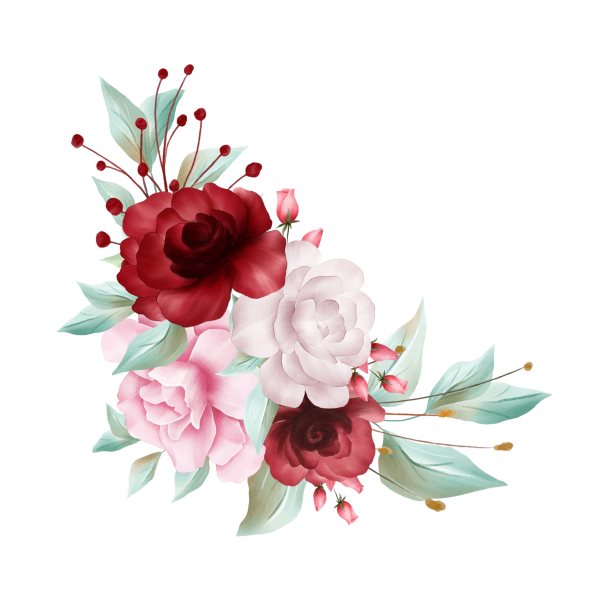 Акварельные цветы угловые