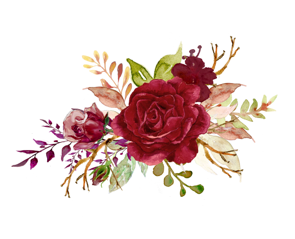 Акварельные пионы марсала