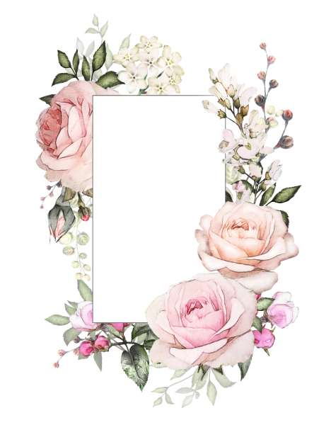 Рамка с цветами акварель