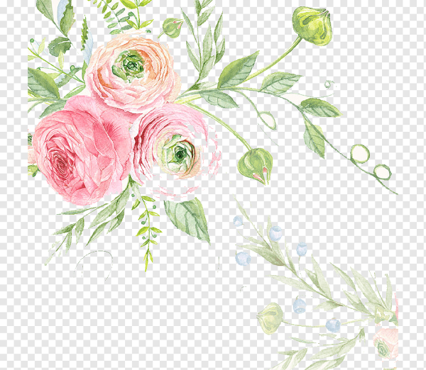 Акварельные цветы для пригласительных