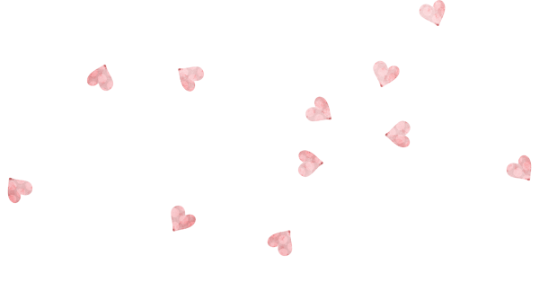 Нежные сердечки на прозрачном фоне