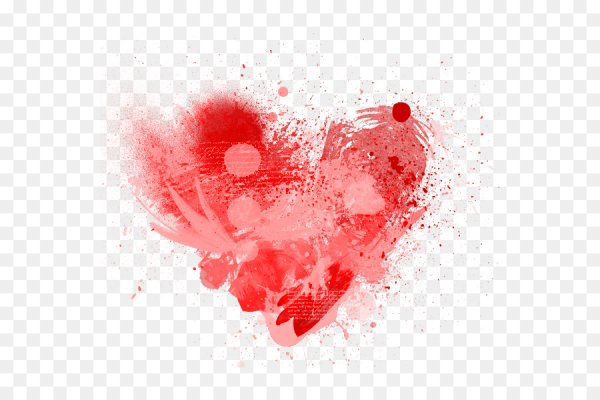 Акварельное сердце на белом фоне