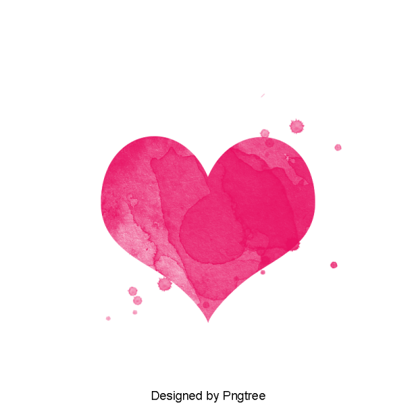 Розовое Акварельное сердечко
