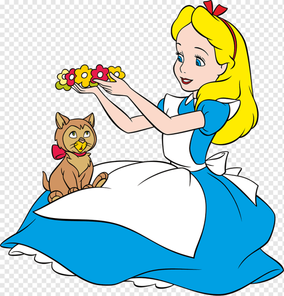 Алиса из сказки Алиса в стране чудес на белом фоне