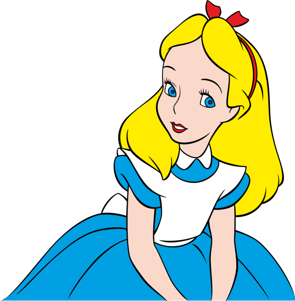 Алиса в стране чудес на прозрачном фоне