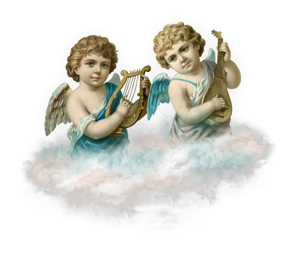 Ангелочки на прозрачном фоне