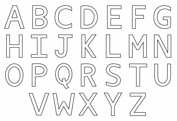 Трафарет английских букв для вырезания