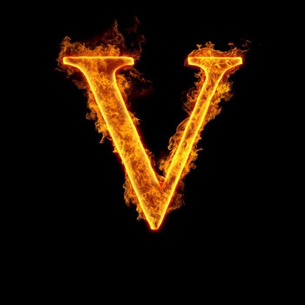 Красная буква v
