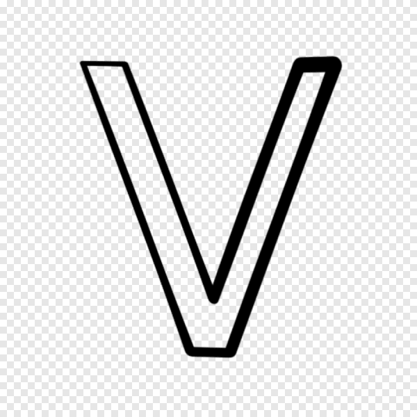 Буква v прозрачная