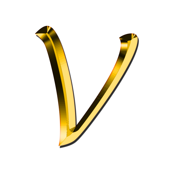 Золотая буква v