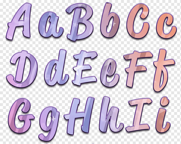 Английский алфавит на прозрачном фоне