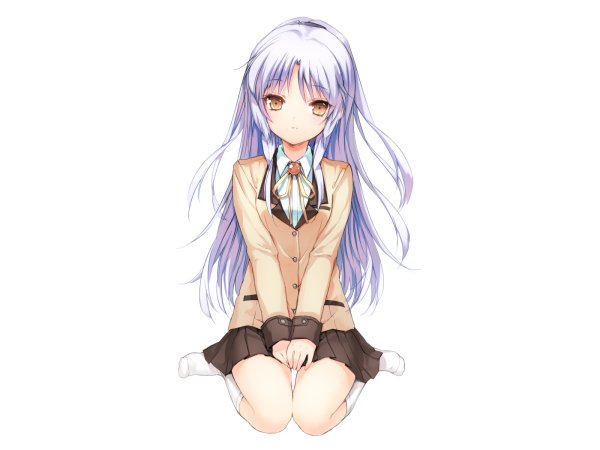 Аниме девушка на белом фоне