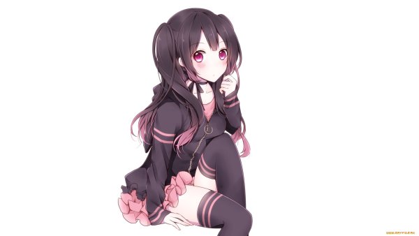 Аниме девушка на белом фоне