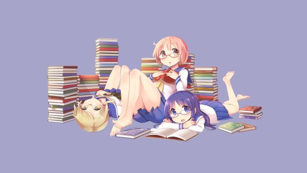Аниме девушка с книгой