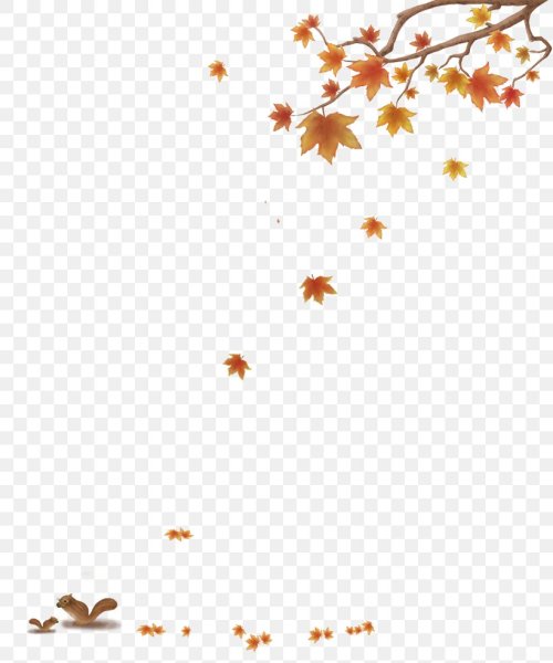 Падающие листья на белом фоне