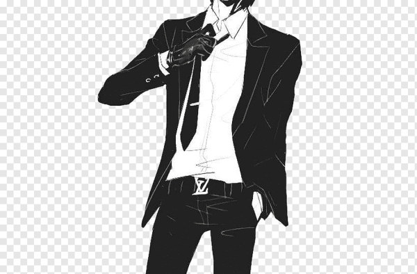 Аниме парень в костюме