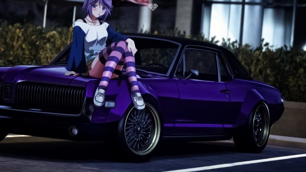 Аниме девушки и автомобили
