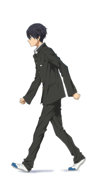 Аниме персонаж сбоку в полный рост