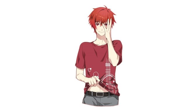 Аниме мальчик на белом фоне