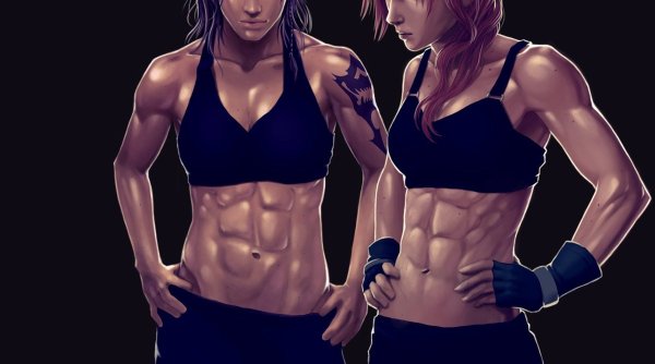 Аниме девушки с прессом