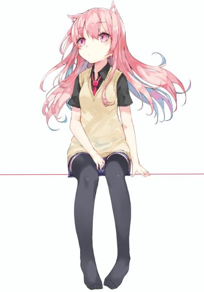 Аниме тянка сидит