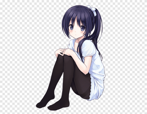 Аниме девушка сидит