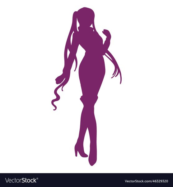 Anime девушка силуэт