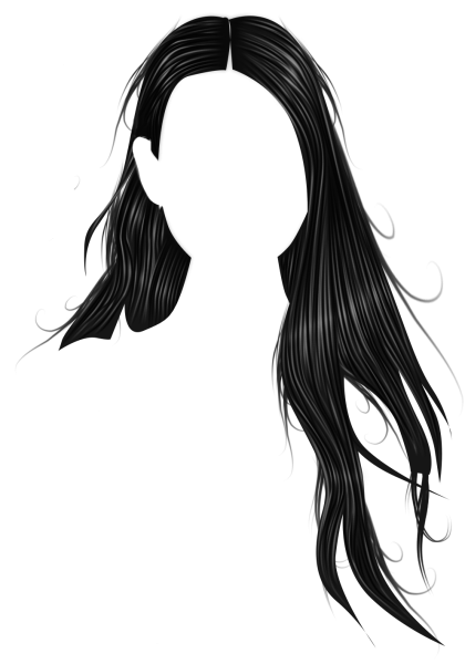 Длинные черные волосы без фона