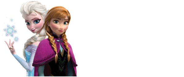 Эльза и Анна на белом фоне