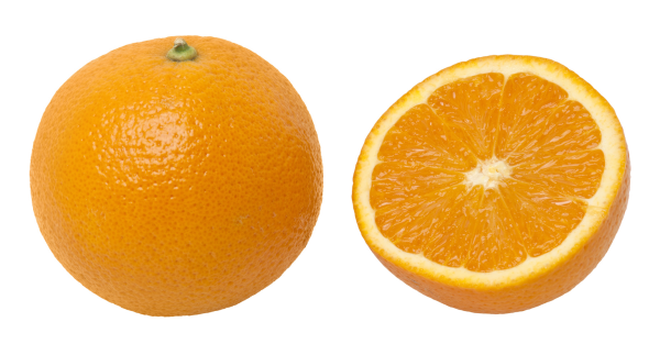 Апельсин на прозрачном фоне