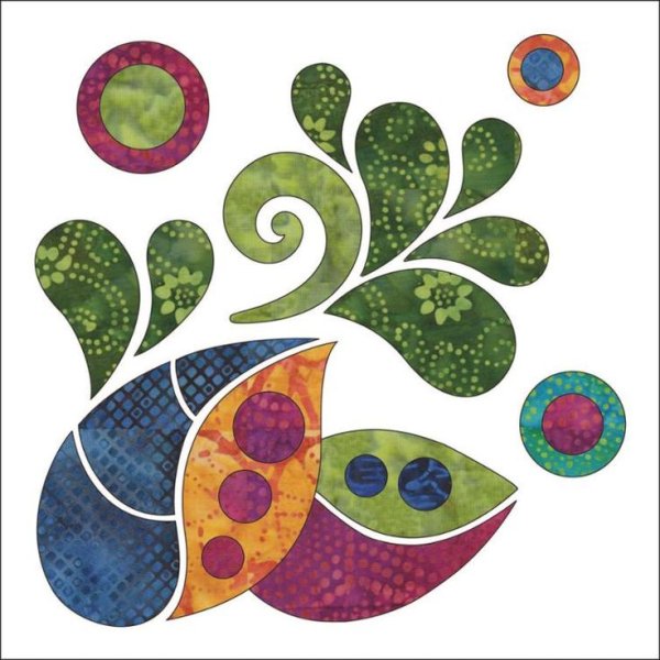 Абстрактные аппликации из ткани