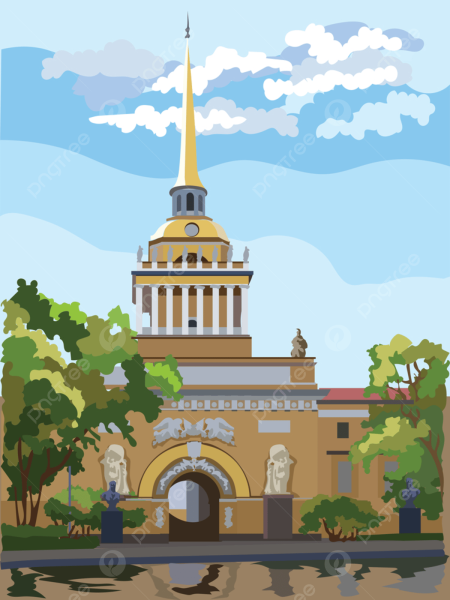 Здание Адмиралтейства в Санкт-Петербурге рисунок