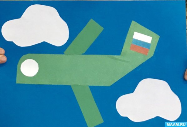 Аппликация самолет старшая группа