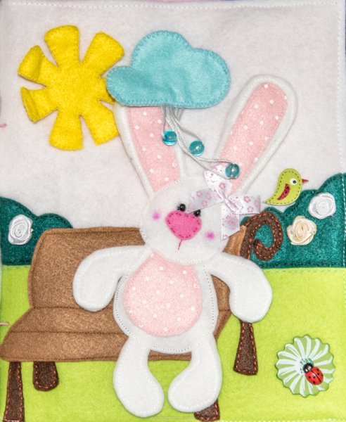 Аппликация зайчик из фетра