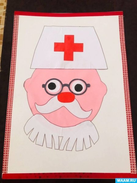 Аппликация доктор Айболит старшая