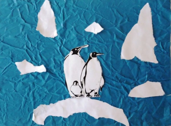 Аппликация из мятой бумаги