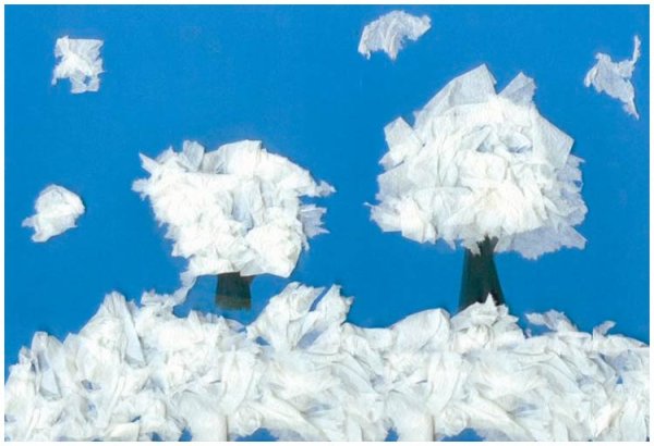 Зимнее дерево из салфеток