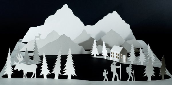 Горы из бумаги объёмные